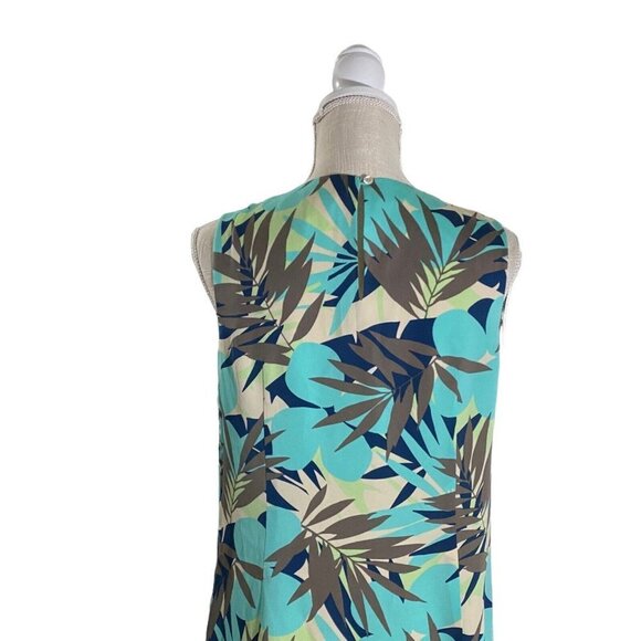 Tommy Bahama Women Blue 100% Silk Hawaiian Palm Leaves Floral Sheath Dress Sz 8 - Picture 6 of 15